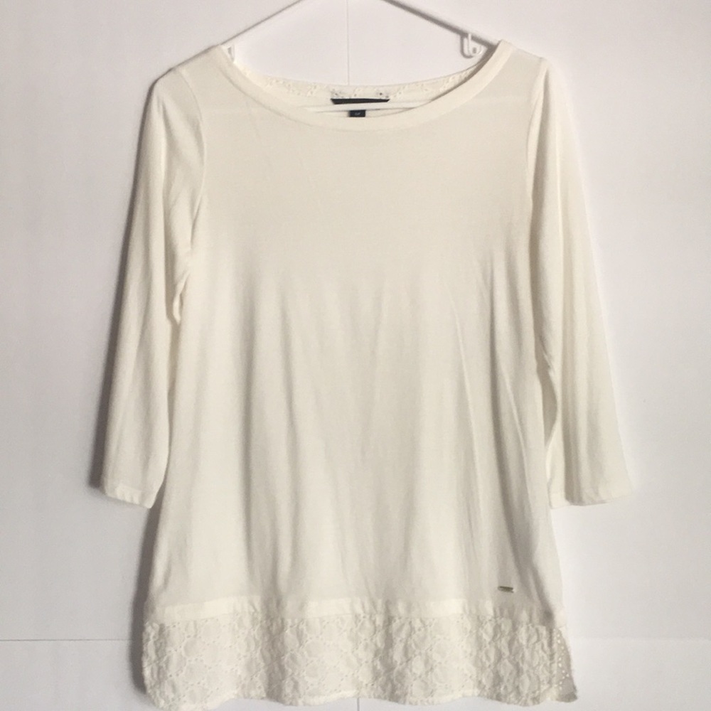 Tommy Hilfiger 3/4 Sleeve Embroidered Tee